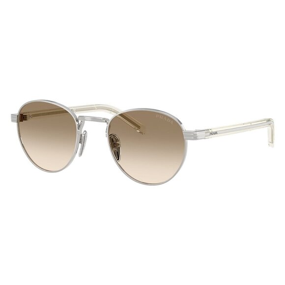 Prada Accessories - New PRADA Silver Round SPRB52 1BC-80K Sunglasses Women